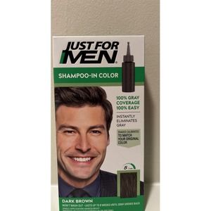 Just For Men Shampoo-In Color DARK BROWN Hair Dye‎ (H-45) - NEW